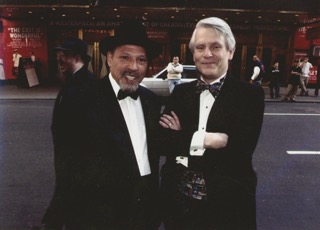 August Wilson & Chris Rawson at the 2001 Broadway opening for KING HEDLEY II.